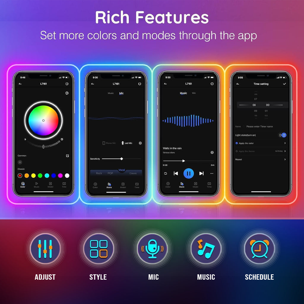 Uni Glow Smart RGB-IC Silicon Neon Strip Light (5M) | Dreamcolor LED Rope with Music Sync, DIY Effects, Remote + App Control | Works with Alexa &amp; Google